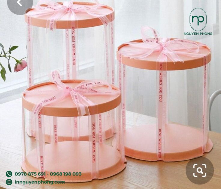 mẫu hộp giấy có bóng kính làm quà tặng sinh nhật